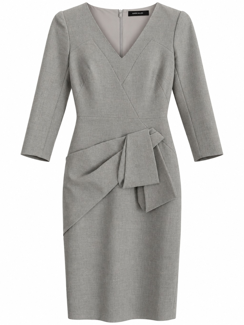 Karen Millen Gray Sheath Dress with Waist Detail
